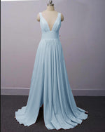Summer V Neck Sexy Bridesmaid Dress Long  Maid of Honor Women Wedding Evening Gown LP889