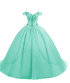Cold Shoulder Sky Blue Sweet 16 Dresses Girls Quinceanera Gown Ball Gown Prom Dress