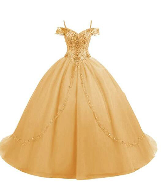 Cold Shoulder Sky Blue Sweet 16 Dresses Girls Quinceanera Gown Ball Gown Prom Dress