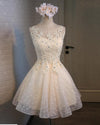 New Biege Lace Short Junior Girls Party Dress Teens Graduation Homecoming Gown SP10223