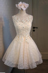 New Biege Lace Short Junior Girls Party Dress Teens Graduation Homecoming Gown SP10223