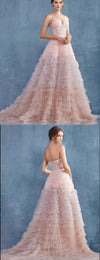 Beautiful Sweetheart Corset Ball Gown Pink Layered Tulle Wedding Dresses Tulle Princess Party Gown WD10427