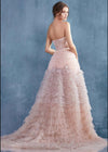 Beautiful Sweetheart Corset Ball Gown Pink Layered Tulle Wedding Dresses Tulle Princess Party Gown WD10427