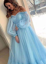 Romantic Tulle Pink/Blue dress for evening ,wedding Party Dress photography PL07046