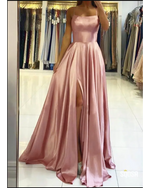 Sexy Slit Leg Red Prom Dress Long Homecoming Dress Paty Gown Girls  grad Dress PL11123