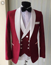 Red and White blazer Dinner Men Suits Tuxedos 3 Pieces