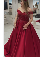 2023 Burgundy Wine Wedding Dress  Ball Gown with Beading