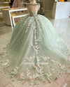 Fancy Beautiful Prom Dress Mint Green Girls Ball Gown Quinceanera Gown