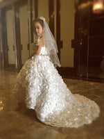 White flower girls dresses for party and wedding ,first communion dresses for girls,Floral flower girl dresses