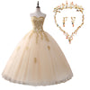 Sparkle Gold Lace Ball Gown Prom Dress Princess Quinceanera Dresses 2018 Girls Sweet 16 Party Gown with Beading