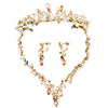 necklace earrings set  jewelry set bridal wedding crystal flower style women party jewelry accessories