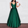 Amazing Elegant A Line Dark Red Satin Prom dress Girls Graduation Gown 2022 Party Dress LP856