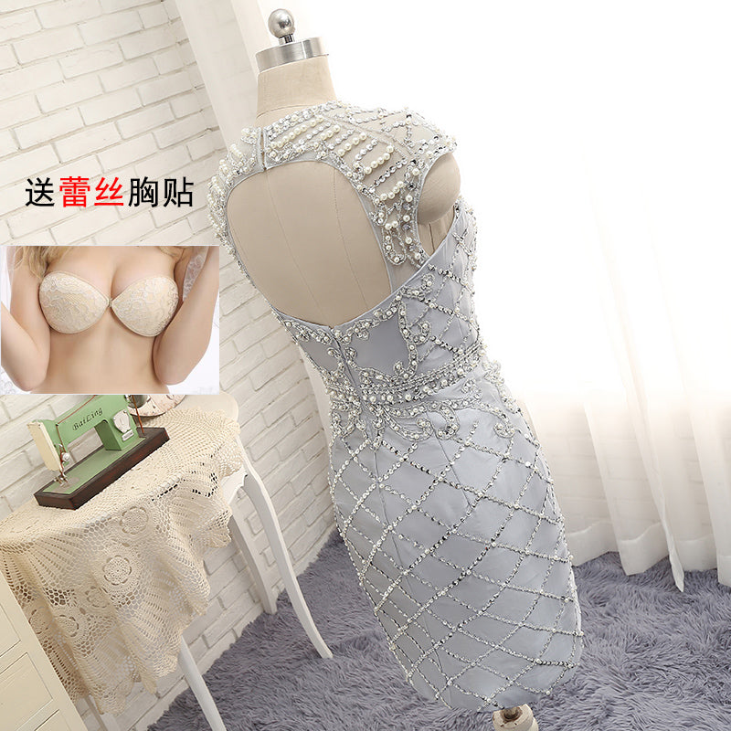 Stunning High Neck Short Prom Dresses Fitted Homecoming Dresses embellished Cocktail Dress Semi Formal Gowns