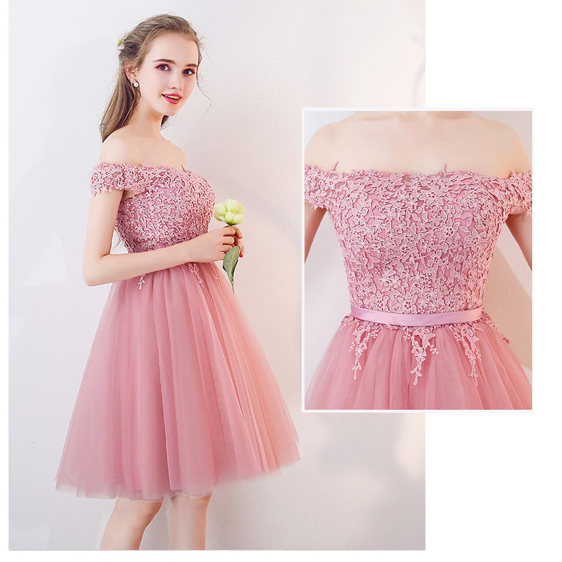 Pink Short Prom Dress For Teens Homecoming Semi Formal Gown Graduation Dress