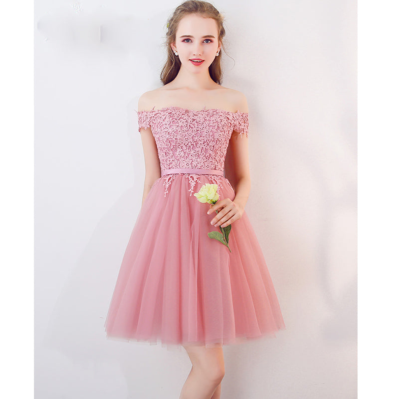 Pink Short Prom Dress For Teens Homecoming Semi Formal Gown Graduation Dress