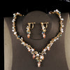 necklace earrings set  jewelry set bridal wedding crystal flower style women party jewelry accessories