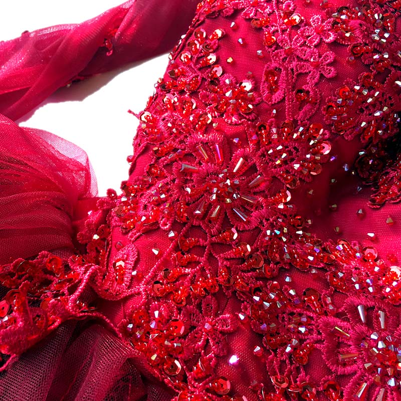 SP2478 Long Sleeves Burgundy Prom Dress Short Homecoming Dress Graduation Gown 2018 with Lace and Beading