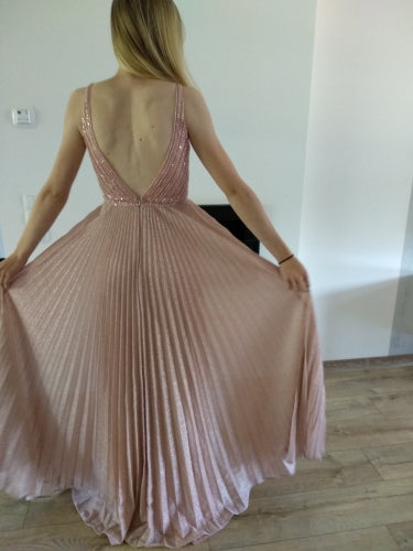 Siaoryne Online Shop Stunning Price Sexy V Neck Pink Prom Dress ,Long Formal Gown vestidos formales for Cheap Price PL1016