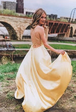 Royal Blue Prom Dresses  Halter Long Graduation Girls Party Gown with Split PL5587
