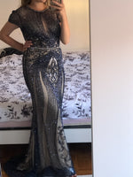 Champagne Long Mermaid Prom Dresses with Full Beading vestido de fiesta PL5476