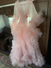 Pink Tulle Maternity Dress Photo Shoot Props Maternity Photography Tulle Gown Kimono Women Tulle Dress Plus Size PL01204