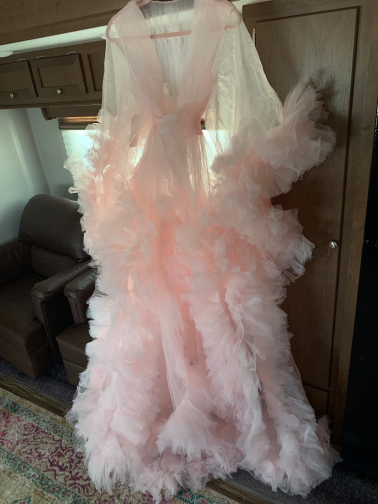 Pink Tulle Maternity Dress Photo Shoot Props Maternity Photography Tulle Gown Kimono Women Tulle Dress Plus Size PL01204
