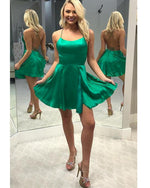 Bright Emerald Green Short Homecoming Dress Semi Formal Junior School Girls Cocktail Dress SP10829