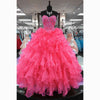 Coral /Pink Princess Ball Gown Sweetheart Diamond Crystal Sweet 16 Prom Party Gown Quinceanera Dresses 2020 LP5548