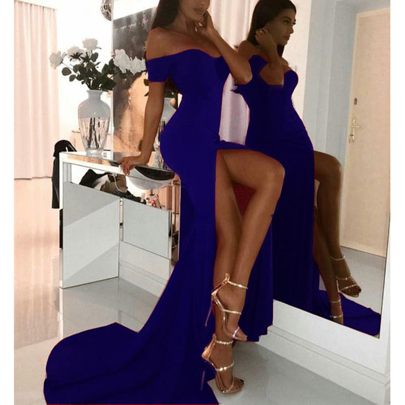 Intriguing Spandex Sheath Sexy Burgundy Prom Dresses Long Evening Party Gown Slit Leg 2020 Spring