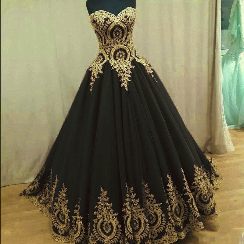 WD5512 Ball Gown Burgundy Wedding Dress Gold Appliqued Lace Bridal Gow Siaoryne WD5512 Ball Gown Burgundy Wedding Dress Gold Appliqued Lace Bridal Gow Siaoryne