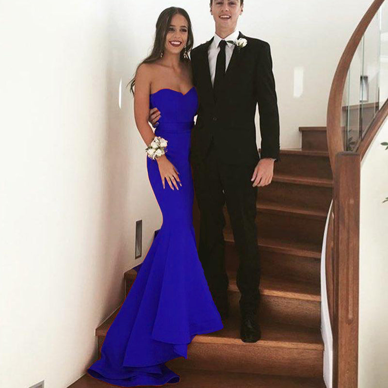 Classic Sweetheart Red Prom Dresses Mermaid Evening Gown for Women ,Long Formal Party Dress Backless