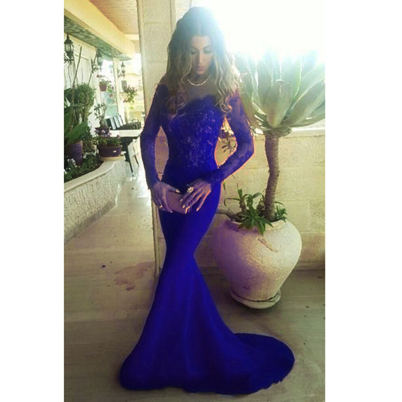 Elegant Long Sleeves Mermaid Prom Dresses,red Evening Gowns for Women,Formal Dresses 2020