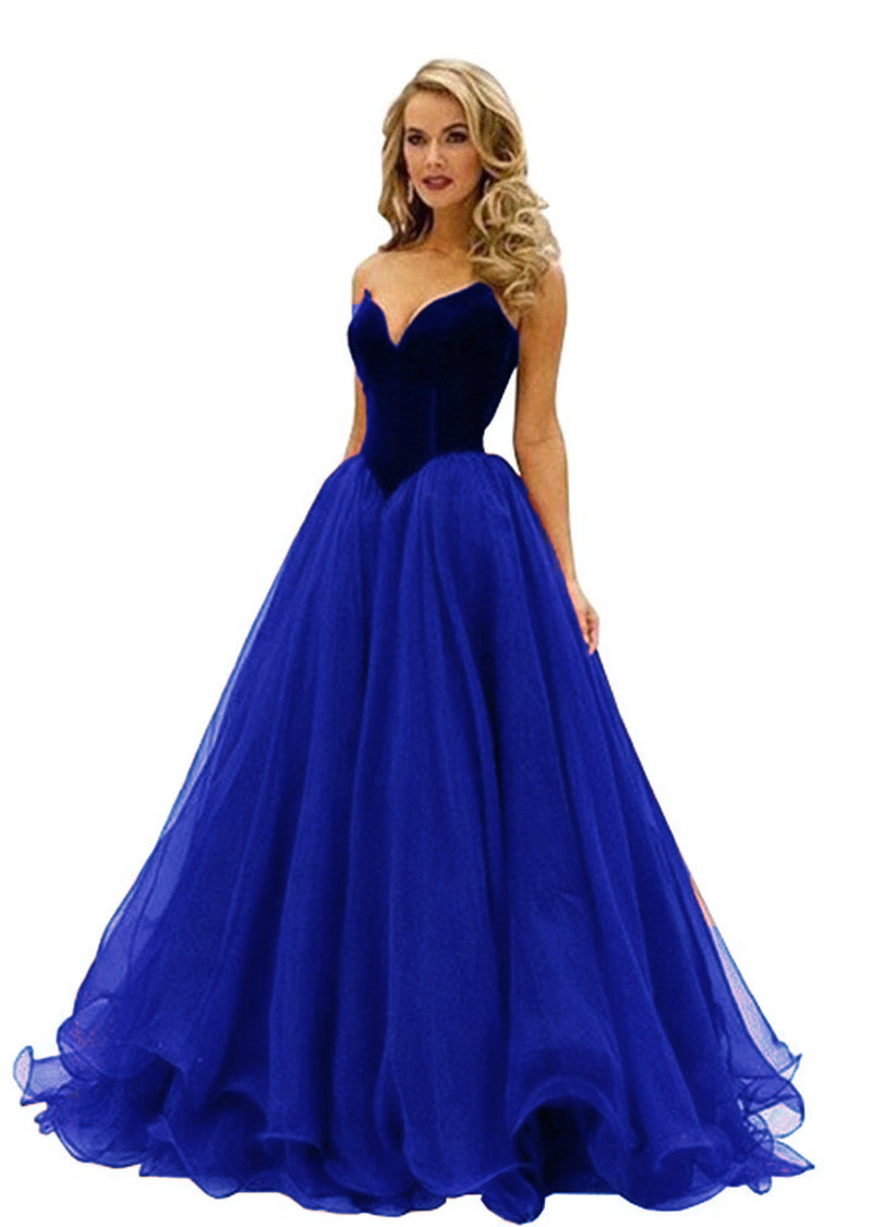 Gorgeous Burgundy A Line Long Prom Dresses Velvet Sweetheart Party Gowns,Organza Evening Formal Gown  LP852