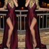 LP214 Sexy Royal Blue Long Prom Dress 2018 Women Evening Long Party Gown with Split Leg