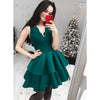Lovely A Line V Neck Short Prom Burgundy Homecoming Dress Junior 8th grade Graduation Semi Gown SP881