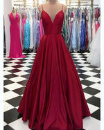 New Elegant Dark Red Burgundy Spaghetti Straps Long Graduation Dress Girls Formal Outfit Dance Party Gown PL10314