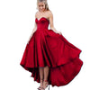 Sweetheart Navy Blue Front Short Long Back Satin Prom Dresses formal Gown party Dress