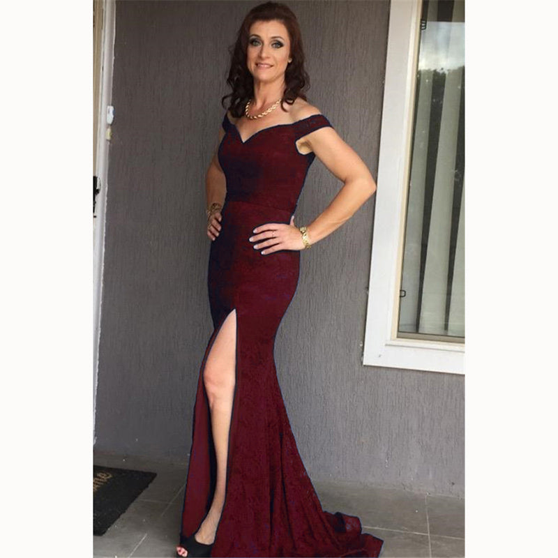 LP4587 Elegant Fitted Prom Dress Lace Mermaid  Long Formal evening gowns for women