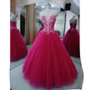 Gorgeous Fuchsia Crystal Prom Dresses ball Gown Sweet 16 Dress Quinceanera Gown Siaoryne LP1031