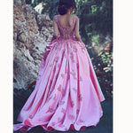 Fantastic Custom Made Pink A Line Lace Prom Dresses Satin Wedding Gown 2022 Formal Wear
