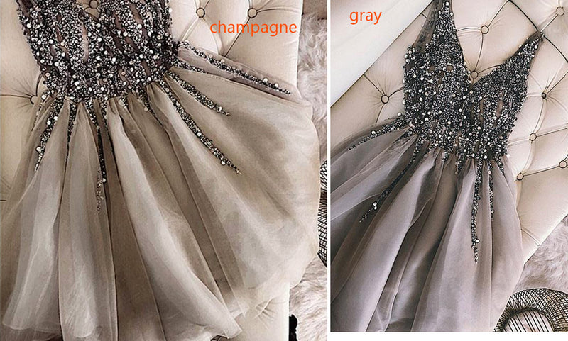 Full Beading  V Neck Short Prom Dress Girls Graduation Gown 2020 Homecoming Dress  SP340