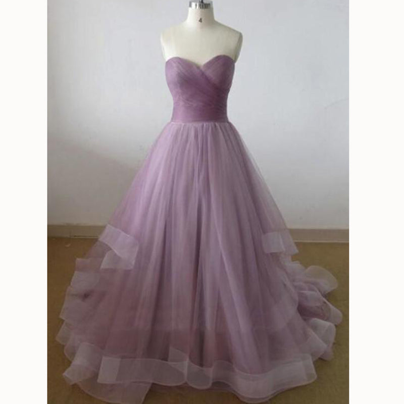 Elegant Tulle Sweetheart Ruched A Line Prom Dresses 2020 Formal Wear Vestido