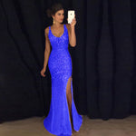 Luxury Crystal Rhinestones Prom Dresses party Evening Gowns Mermaid Sexy Style