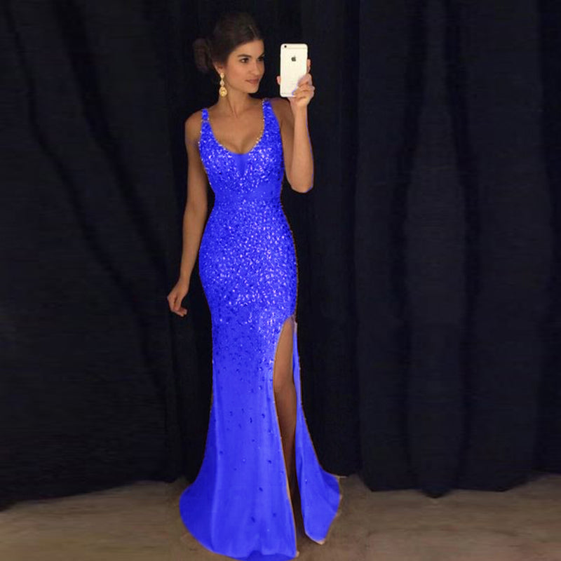 Luxury Crystal Rhinestones Prom Dresses party Evening Gowns Mermaid Sexy Style