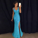 Luxury Crystal Rhinestones Prom Dresses party Evening Gowns Mermaid Sexy Style
