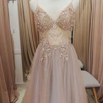 2020 Spaghetti Pink Beading Long Prom Party Dresses Fast Shipping PL0311
