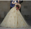 Pastel Yellow Lace Ball Gowns Party Prom Formal Debutante Dress For Gilrs PL07082