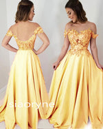 Siaoryne Off the shoulder Pink Lace Flowers Senior Girls Formal Prom Dress Evening Party PL322