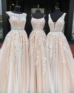 Romantic Nude /Ivory Lace  Wedding Dresses ,Short Train Robe Mariage Gown WD10115