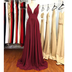 Red Elegant Pleated Chiffon Prom Dress Women Long Evening Formal Gown  LP841